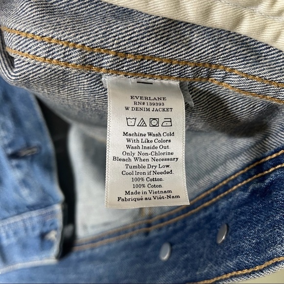 Everlane The Denim Jacket Blue Button Down Classic Jean Jacket Size XS - Picture 10 of 10